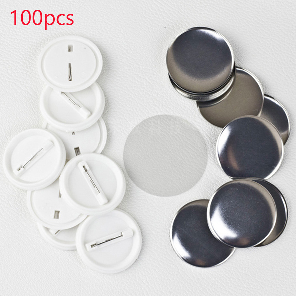 Button Badge Blank - 100 Cái/bộ Nhựa Trống Huy Hiệu