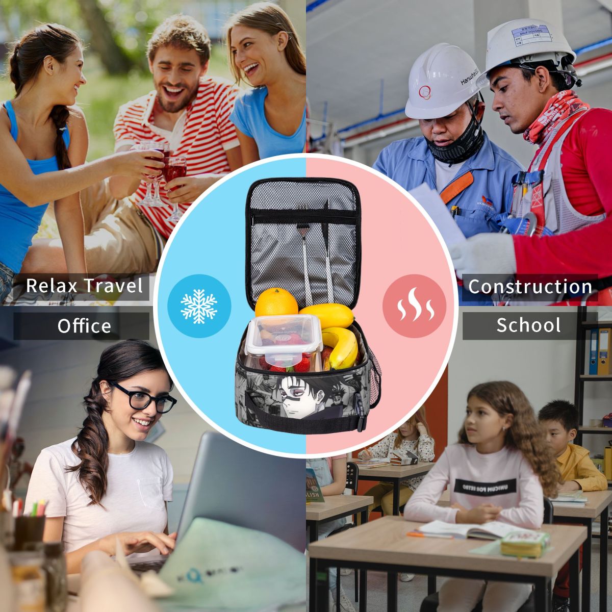 Choso Manga Insulated Lunch Ba - đánh giá và giá Tote Bag Sublimation