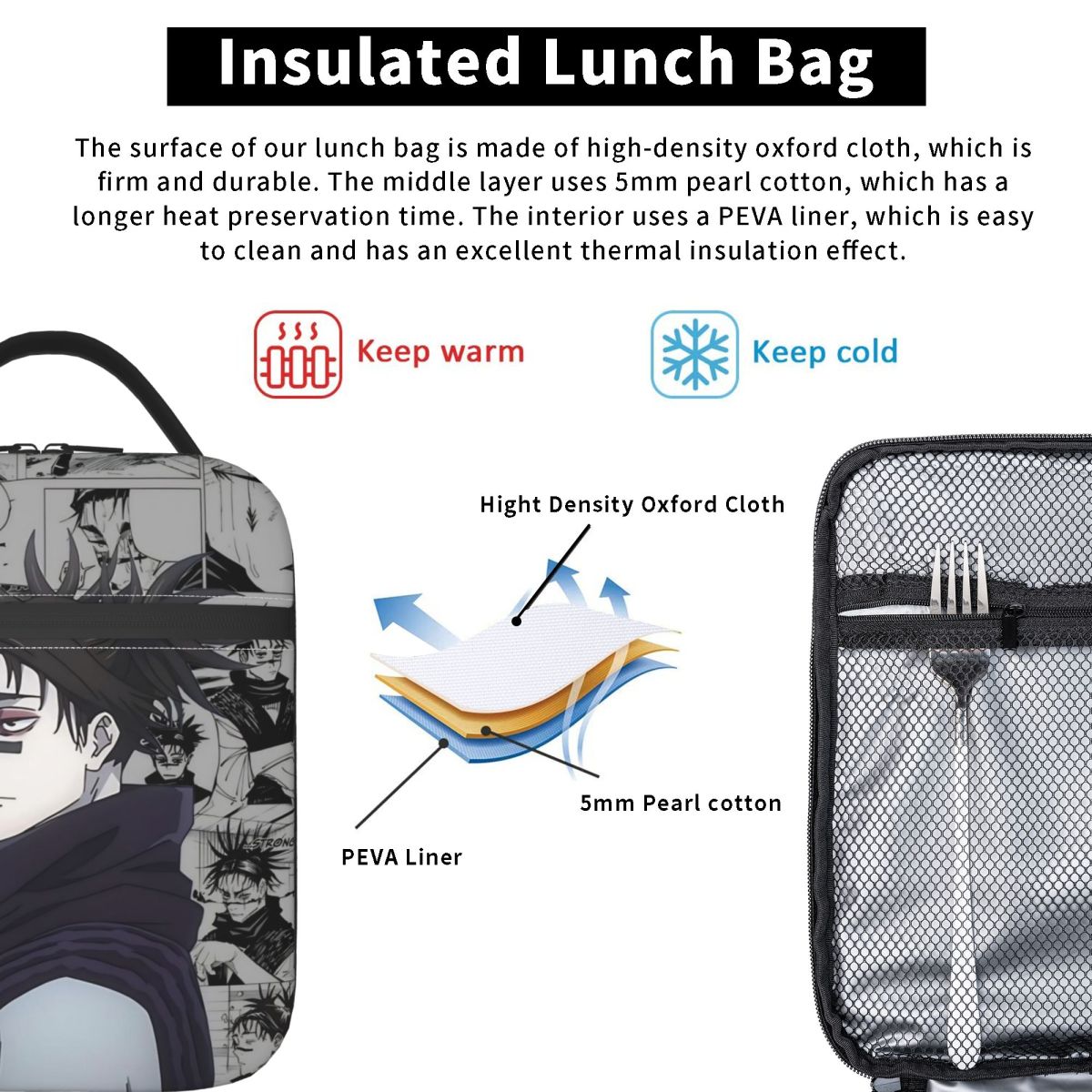 Choso Manga Insulated Lunch Ba - đánh giá và giá Tote Bag Sublimation