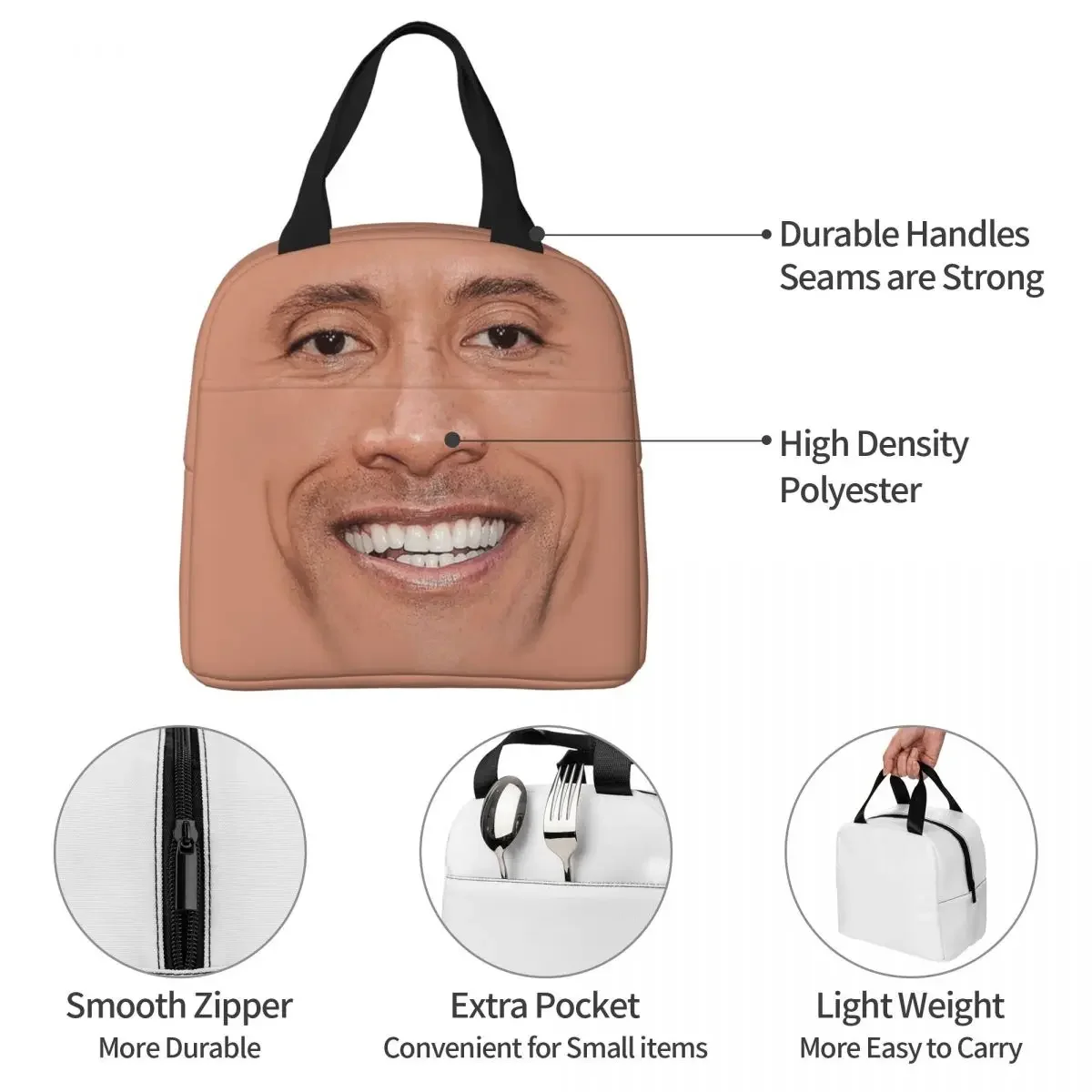 The Rock Face Insulated Lunch  - đánh giá và giá Tote Bag Sublimation